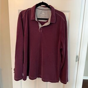 Tommy Bahama Maroon Long Sleeve Polo Shirt